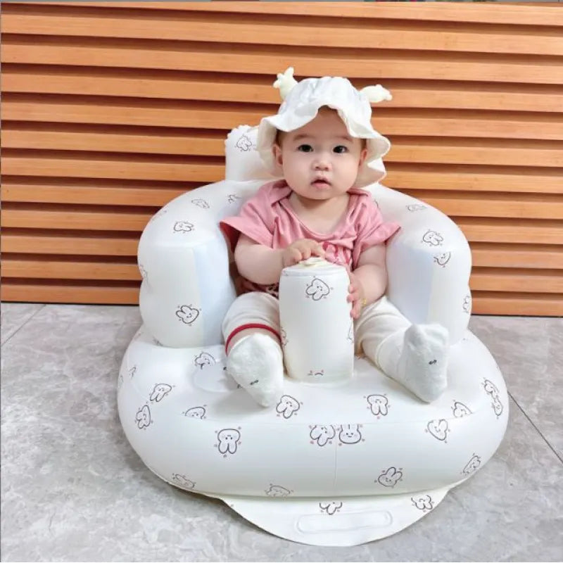 Bubble Seat Baby Buddy! 🛁 Inflatable Infant Chair for Bathtime & Mealtime - Portable, Safe & Waterproof