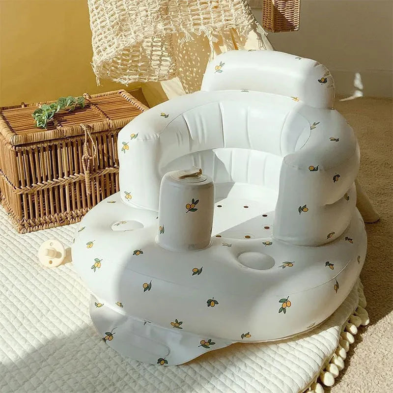 Bubble Seat Baby Buddy! 🛁 Inflatable Infant Chair for Bathtime & Mealtime - Portable, Safe & Waterproof