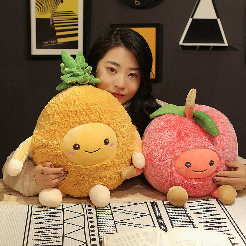 Fruit Fiesta Friends! 🍉🍒 Watermelon & Cherry Plush Toy Duo - Kawaii Fruit Stuffed Animals for Sweet Dreams