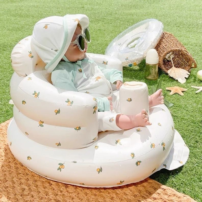 Bubble Seat Baby Buddy! 🛁 Inflatable Infant Chair for Bathtime & Mealtime - Portable, Safe & Waterproof