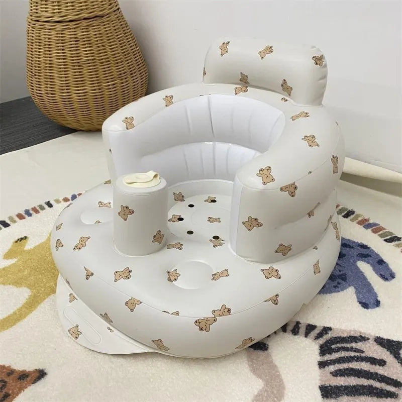 Bubble Seat Baby Buddy! 🛁 Inflatable Infant Chair for Bathtime & Mealtime - Portable, Safe & Waterproof