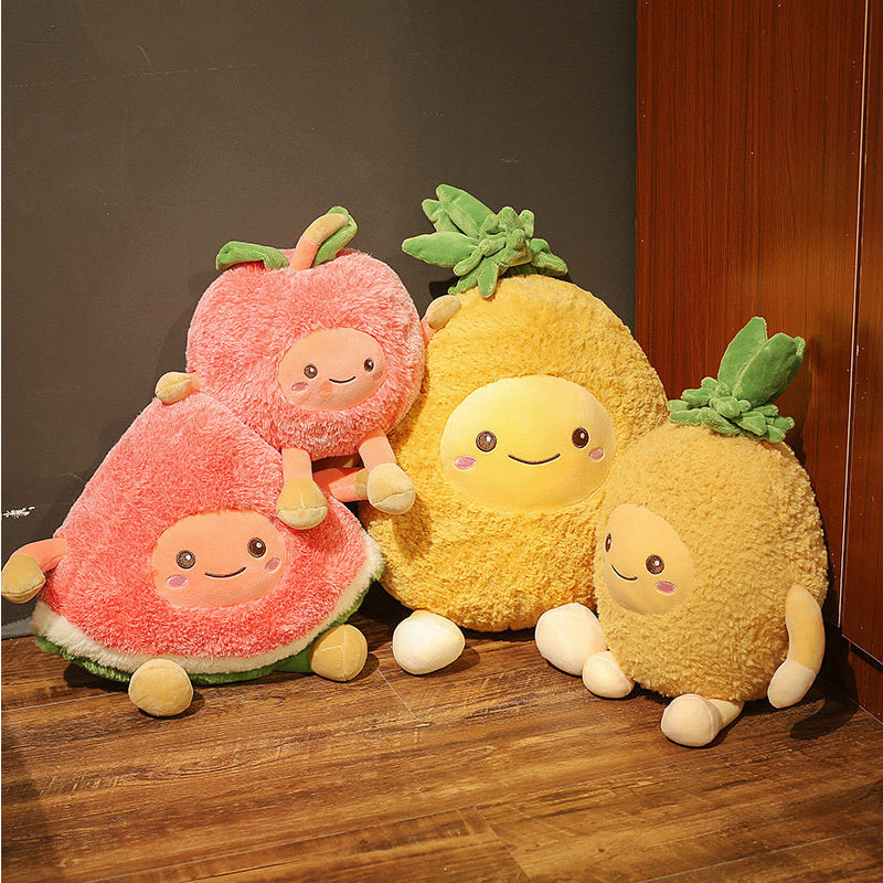Fruit Fiesta Friends! 🍉🍒 Watermelon & Cherry Plush Toy Duo - Kawaii Fruit Stuffed Animals for Sweet Dreams