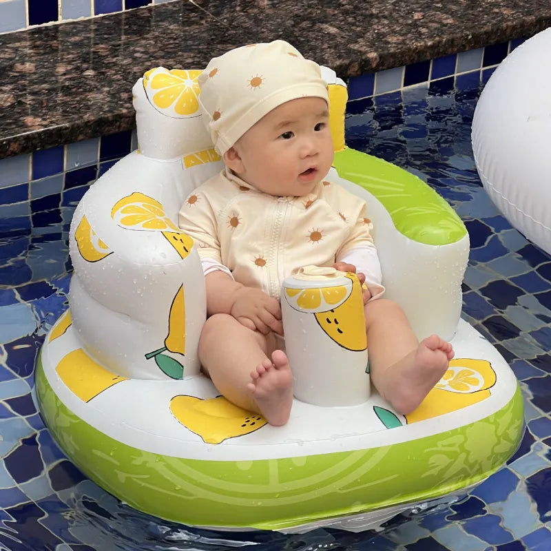 Bubble Seat Baby Buddy! 🛁 Inflatable Infant Chair for Bathtime & Mealtime - Portable, Safe & Waterproof